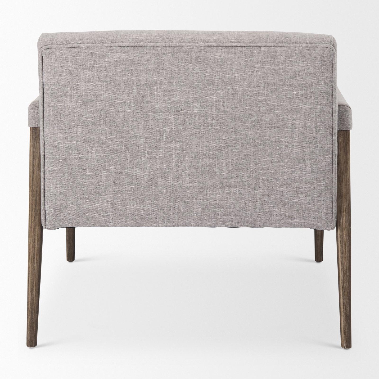 Mercana Palisades Gray Fabric w/ Brown Wood Frame Accent Chair