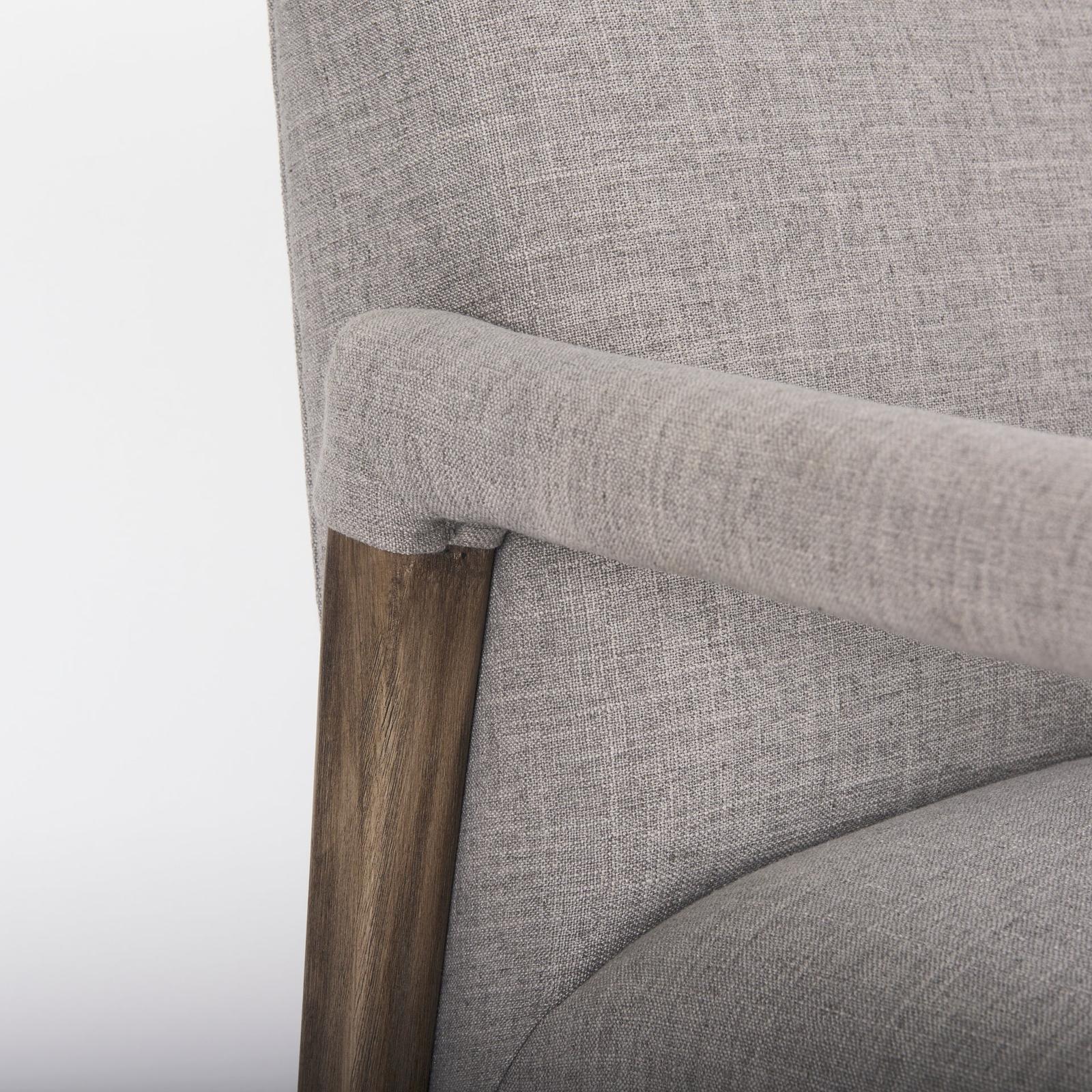 Mercana Palisades Gray Fabric w/ Brown Wood Frame Accent Chair
