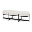 Mercana Amelia Cream Boucle W/Black Metal Upholstered Bench