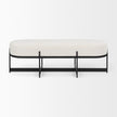 Mercana Amelia Cream Boucle W/Black Metal Upholstered Bench