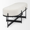Mercana Amelia Cream Boucle W/Black Metal Upholstered Bench