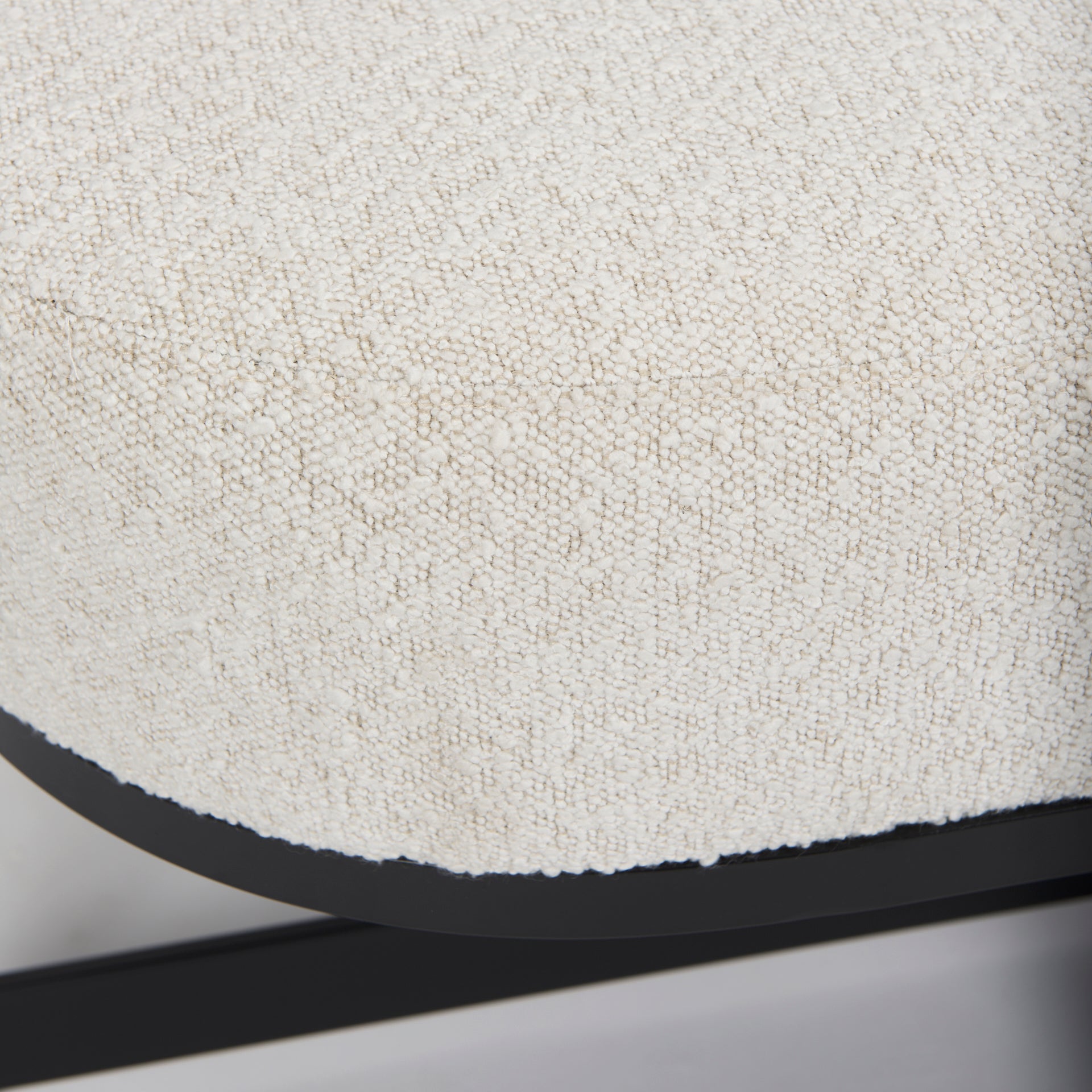 Mercana Amelia Cream Boucle W/Black Metal Upholstered Bench