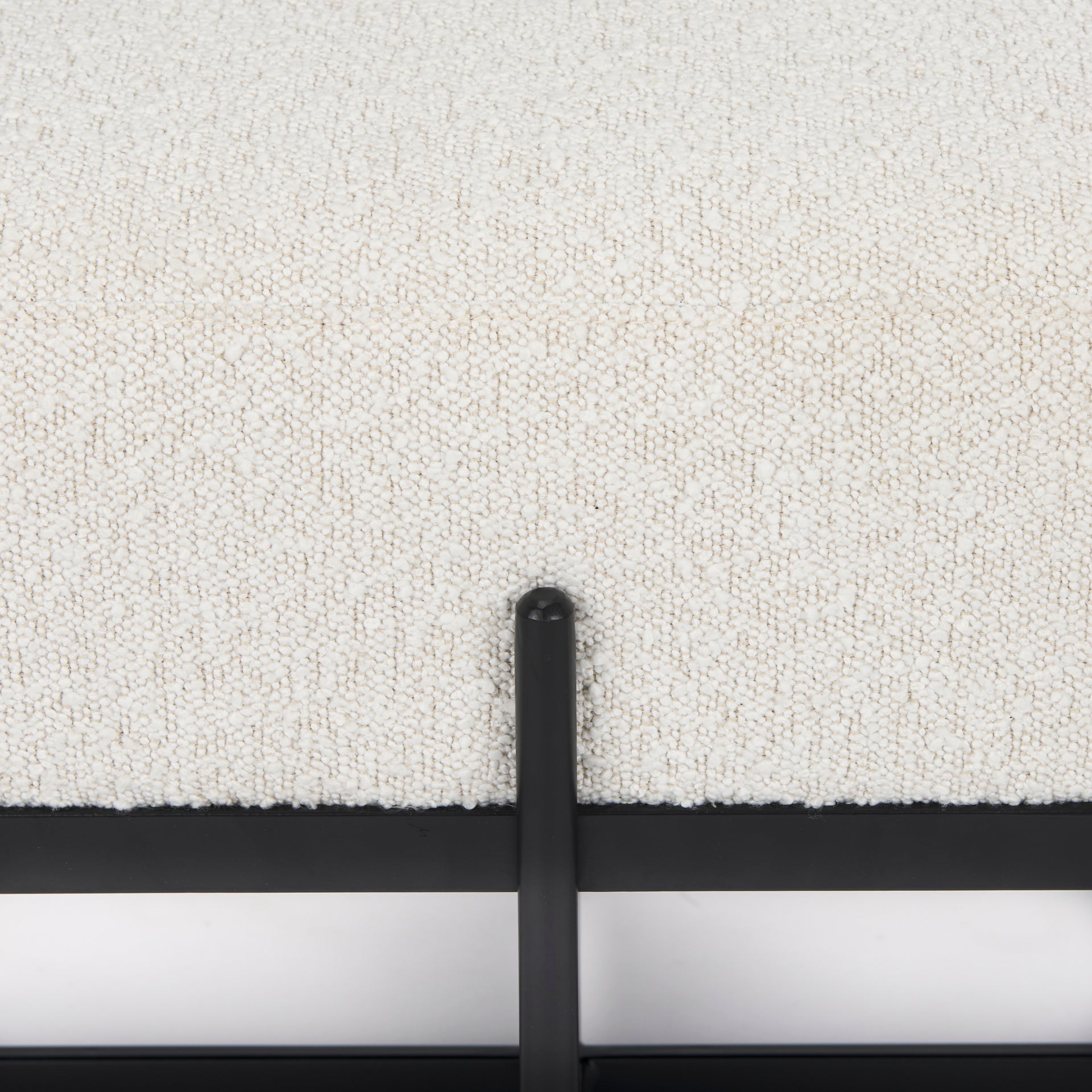Mercana Amelia Cream Boucle W/Black Metal Upholstered Bench