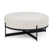 Mercana Amelia  Cream Boucle W/Black Metal Upholstered Ottoman