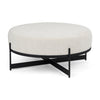 Mercana Amelia  Cream Boucle W/Black Metal Upholstered Ottoman