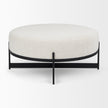 Mercana Amelia  Cream Boucle W/Black Metal Upholstered Ottoman