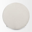Mercana Amelia  Cream Boucle W/Black Metal Upholstered Ottoman
