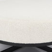 Mercana Amelia  Cream Boucle W/Black Metal Upholstered Ottoman