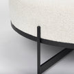 Mercana Amelia  Cream Boucle W/Black Metal Upholstered Ottoman