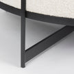 Mercana Amelia  Cream Boucle W/Black Metal Upholstered Ottoman
