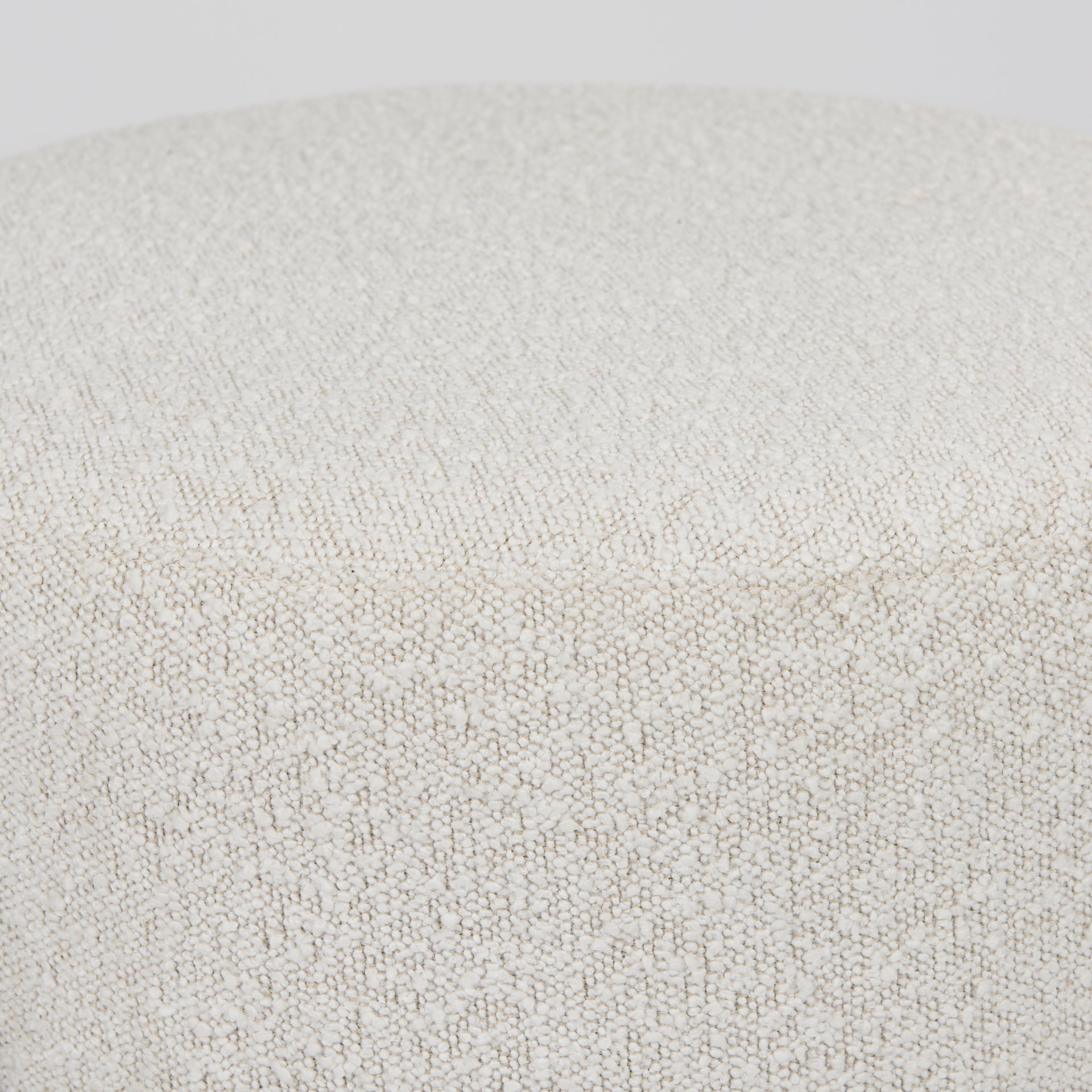 Mercana Amelia Cream Boucle W/Black Metal Upholstered Pouf