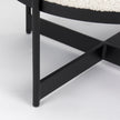 Mercana Amelia Cream Boucle W/Black Metal Upholstered Pouf