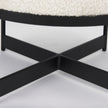 Mercana Amelia Cream Boucle W/Black Metal Upholstered Pouf