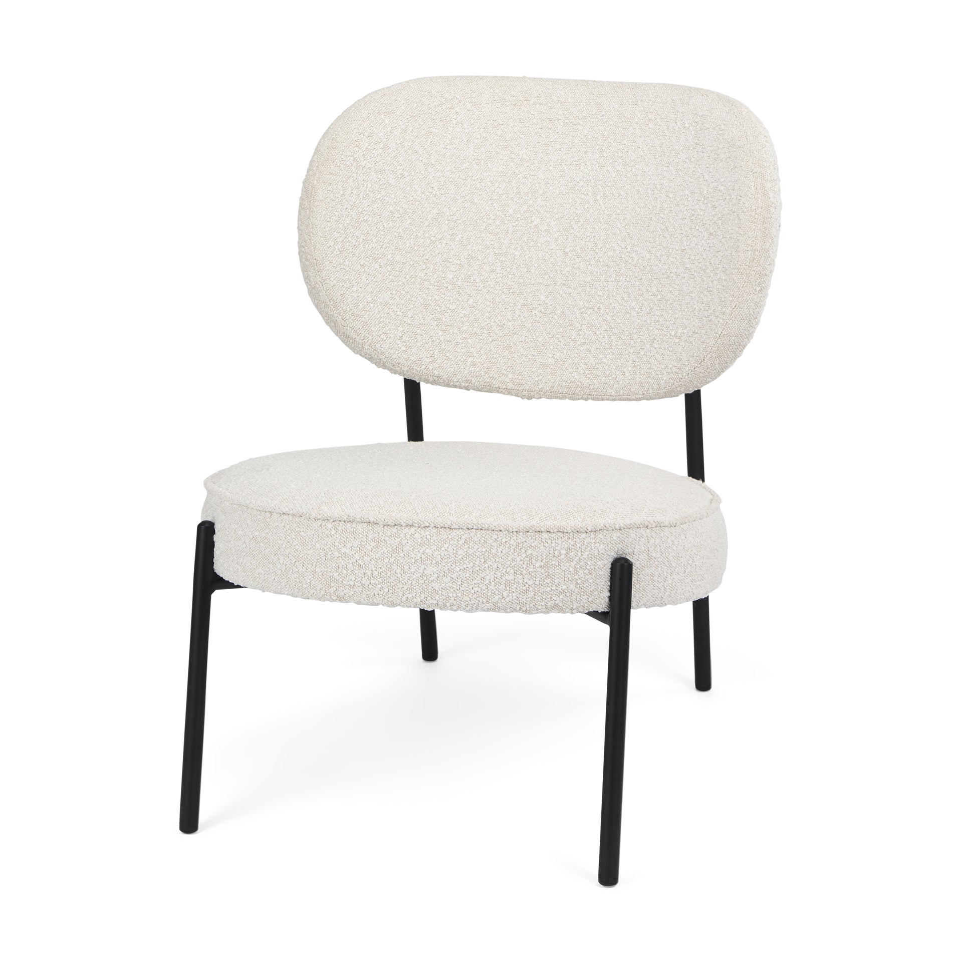 Mercana Amelia Cream Boucle W/Black Metal Upholstered Accent Chair