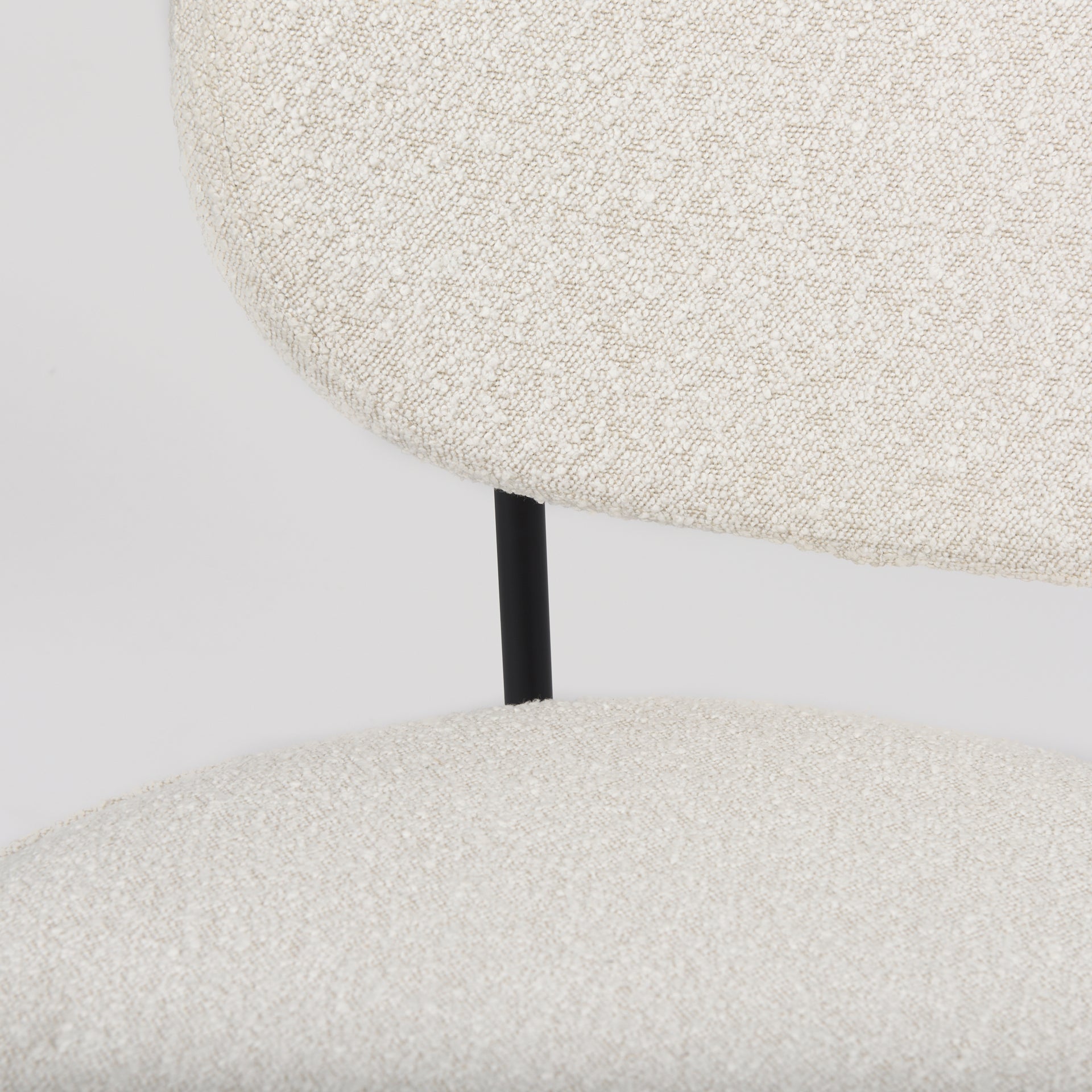 Mercana Amelia Cream Boucle W/Black Metal Upholstered Accent Chair