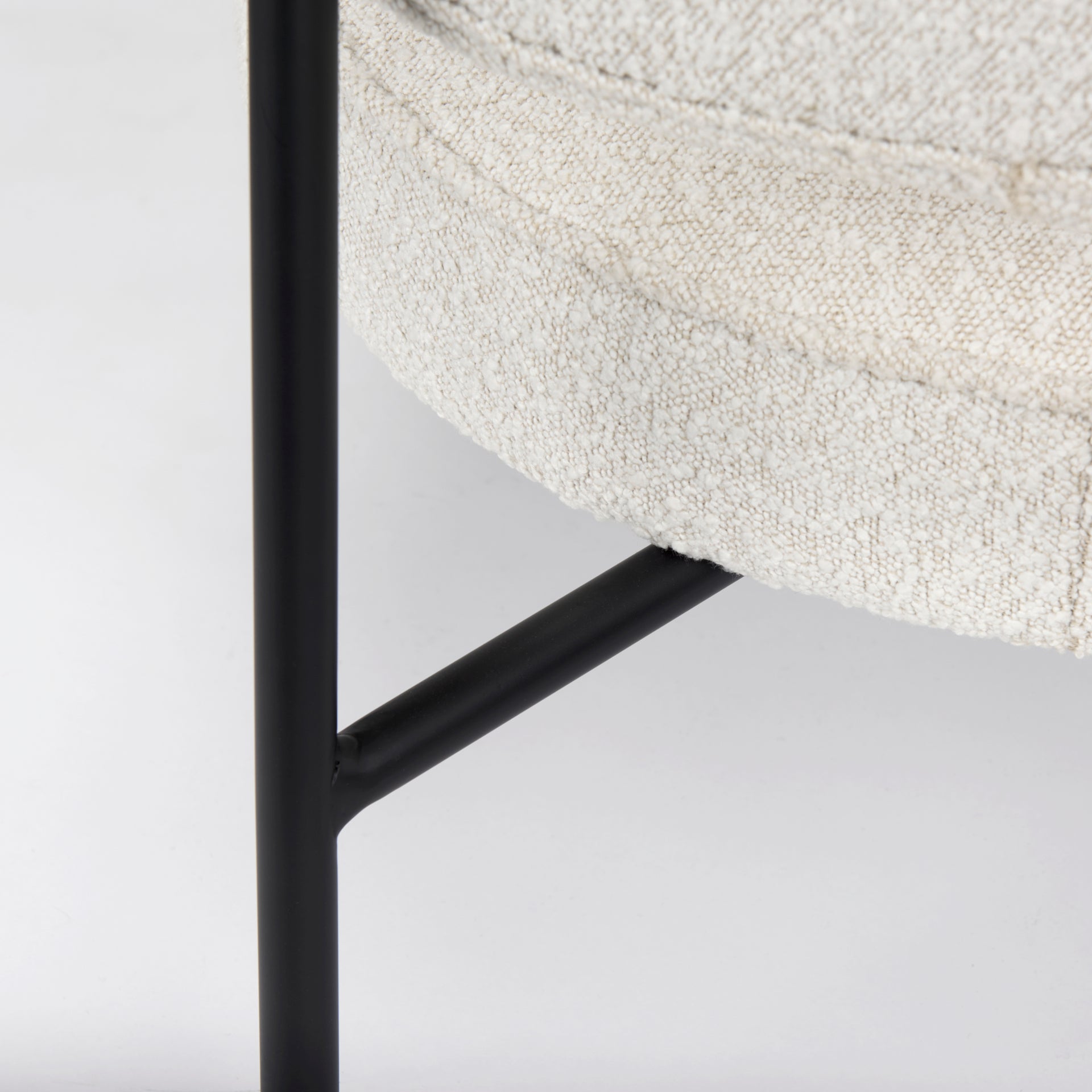 Mercana Amelia Cream Boucle W/Black Metal Upholstered Accent Chair