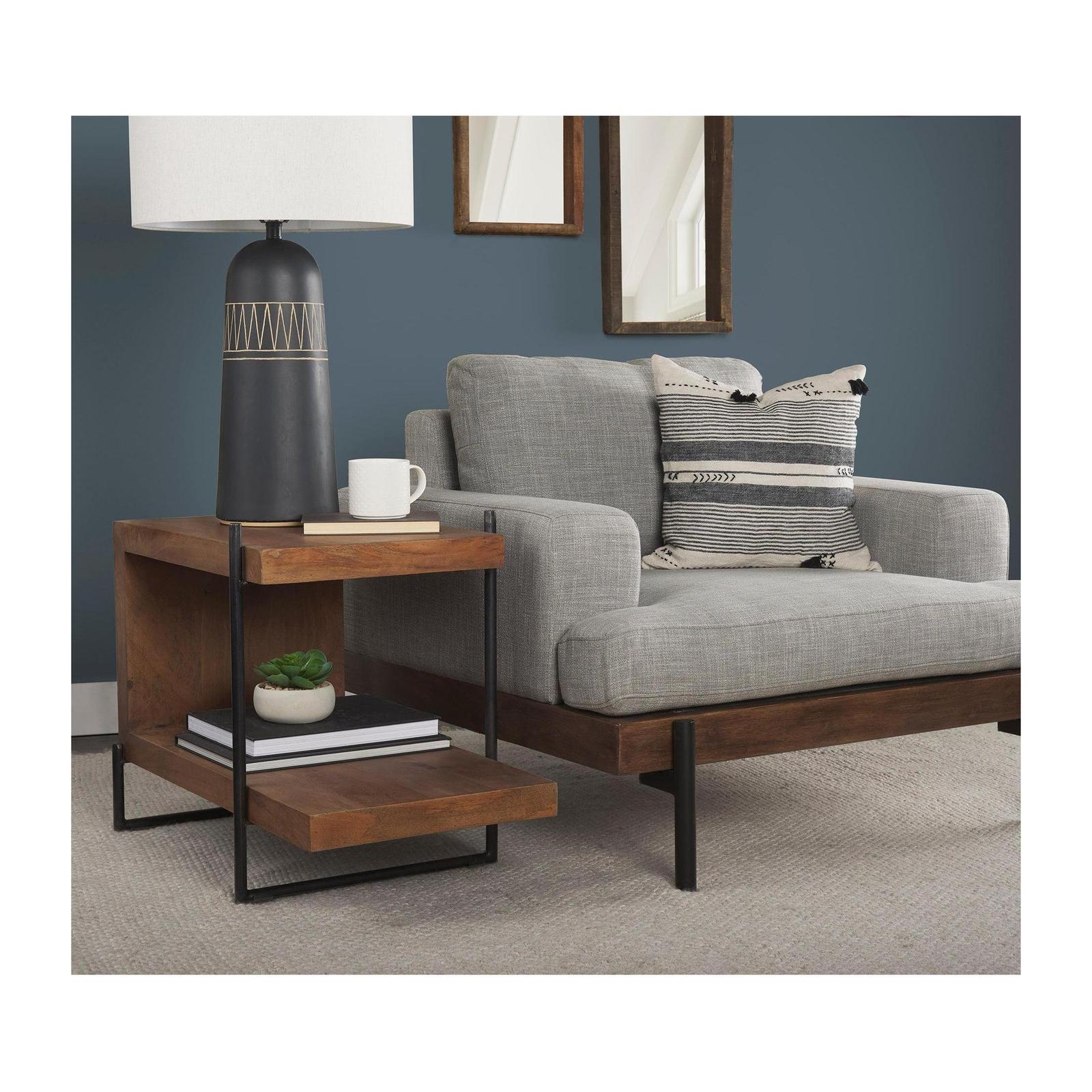 Mercana Colburne Wood and Iron Frame Accent Chair Clearance