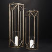 Mercana Ivy Gold Metal Geometric Cage Candle Holder Lantern Clearance