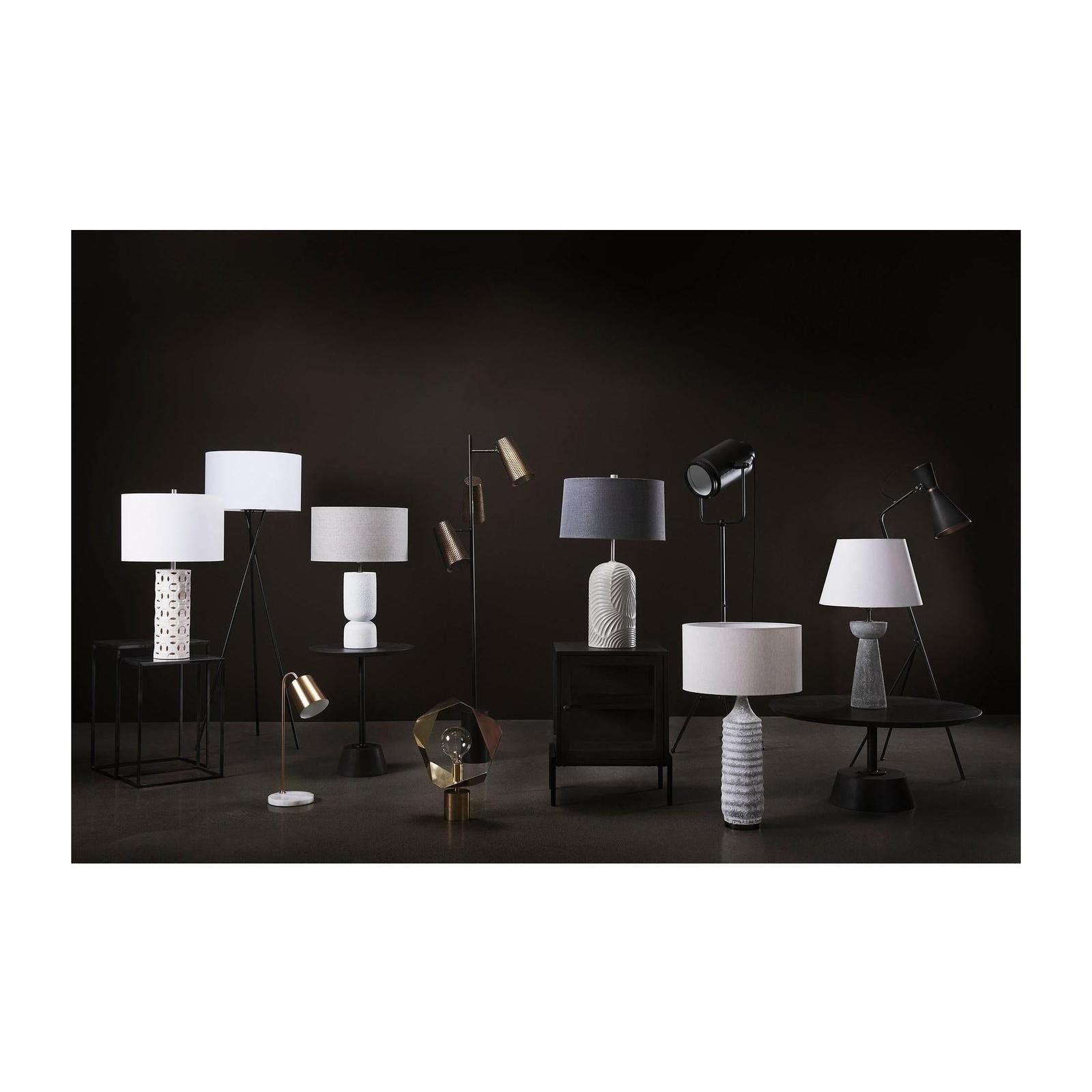 Mercana Eris Black/Brass Metal Cone Shade Floor Lamp