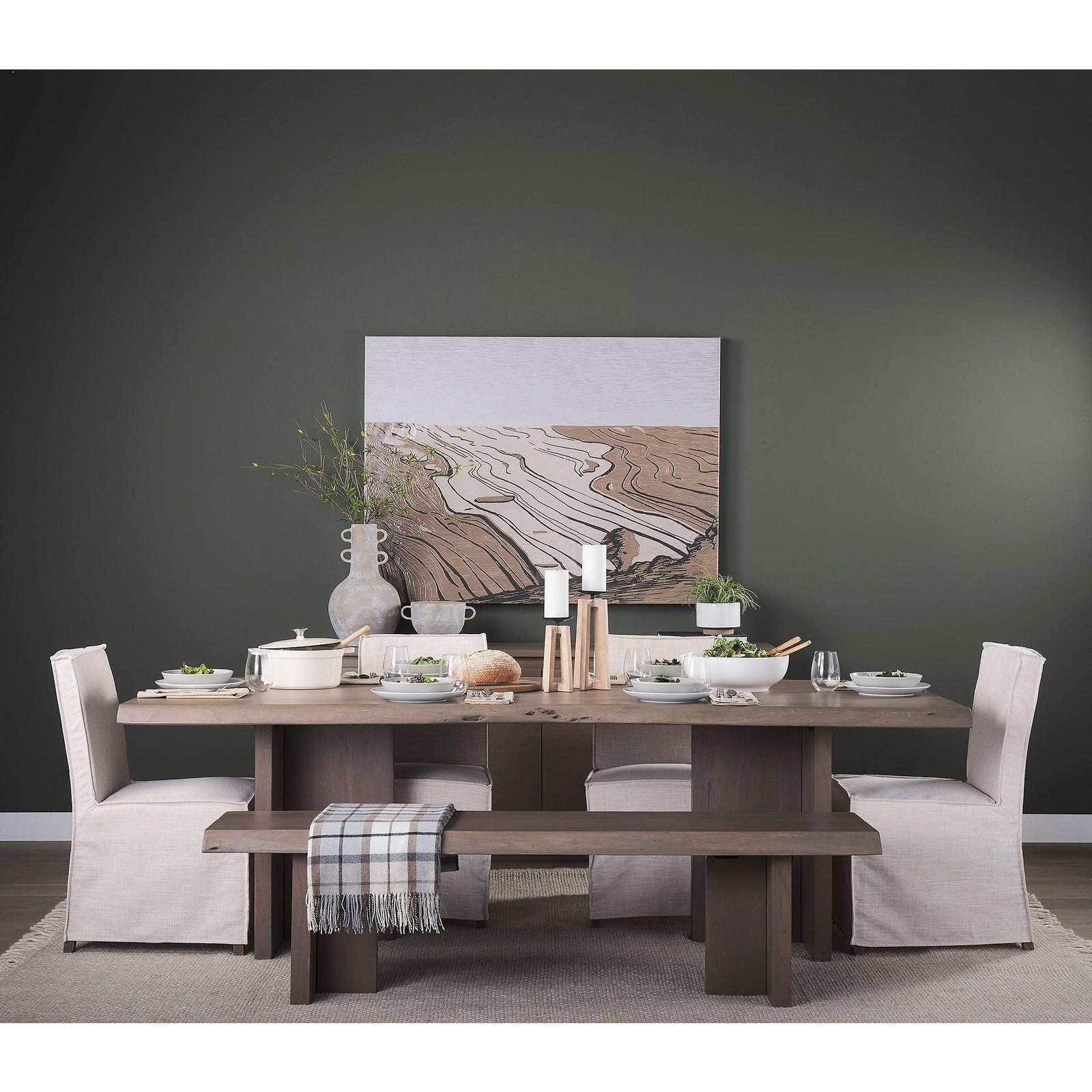 Mercana Konstantin Medium Brown Wood W/ Live Edge Rectangular Dining Table