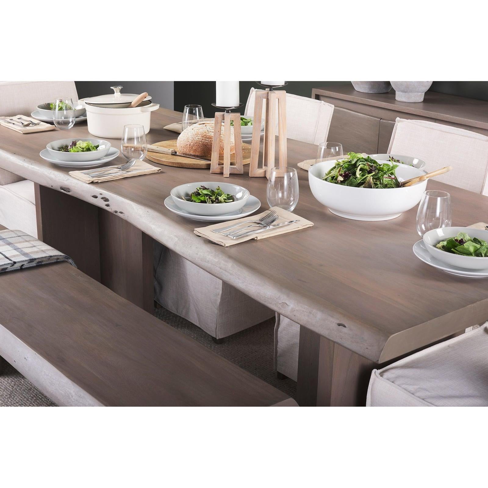 Mercana Konstantin Medium Brown Wood W/ Live Edge Rectangular Dining Table