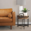 Mercana Marquisa Light Brown Wood W/ Black Metal Base Nesting Side Tables- Set of 2