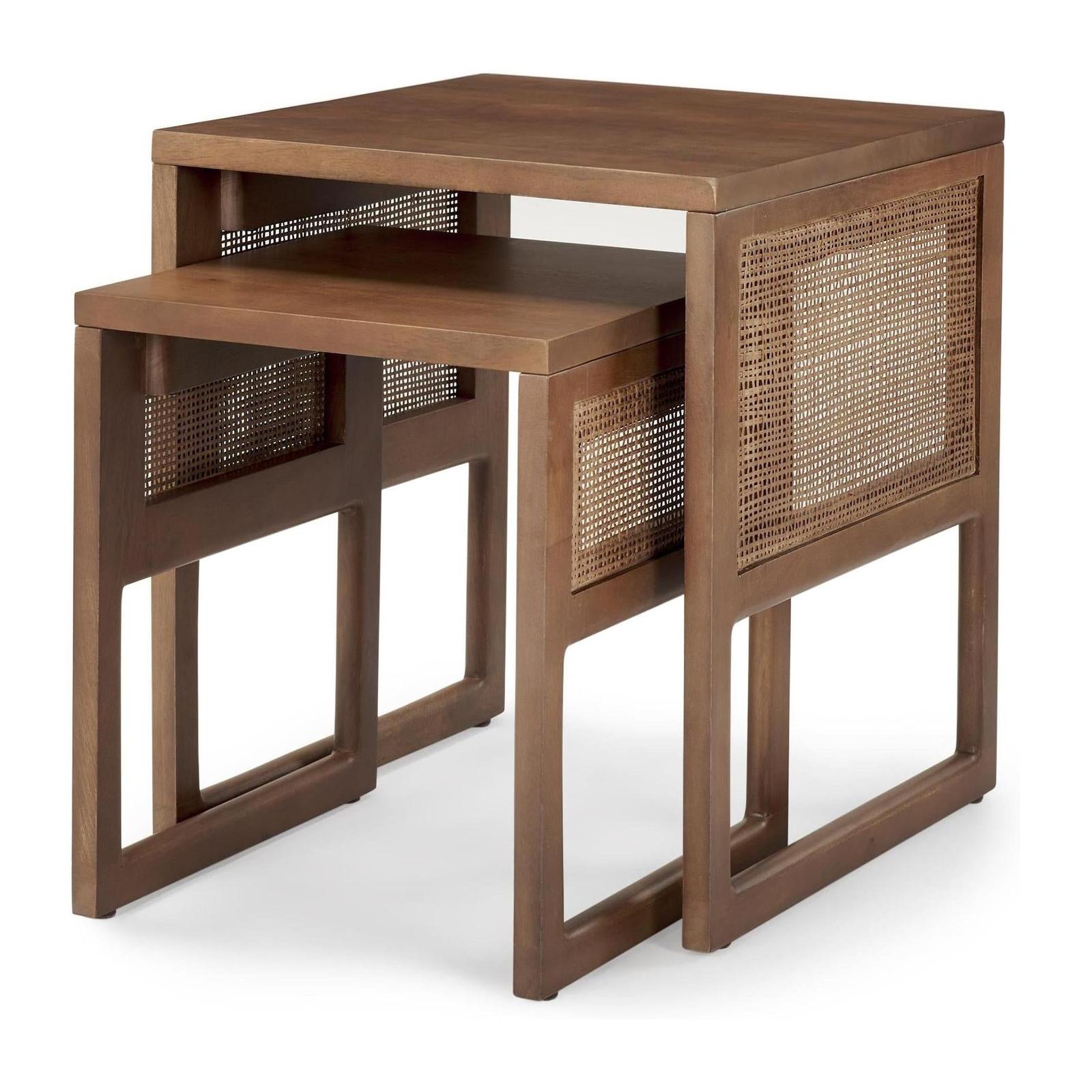 Mercana Grier Cane Nesting Accent Tables- Set of 2