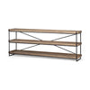 Mercana Trey Brown Wood and Black Iron Console Table