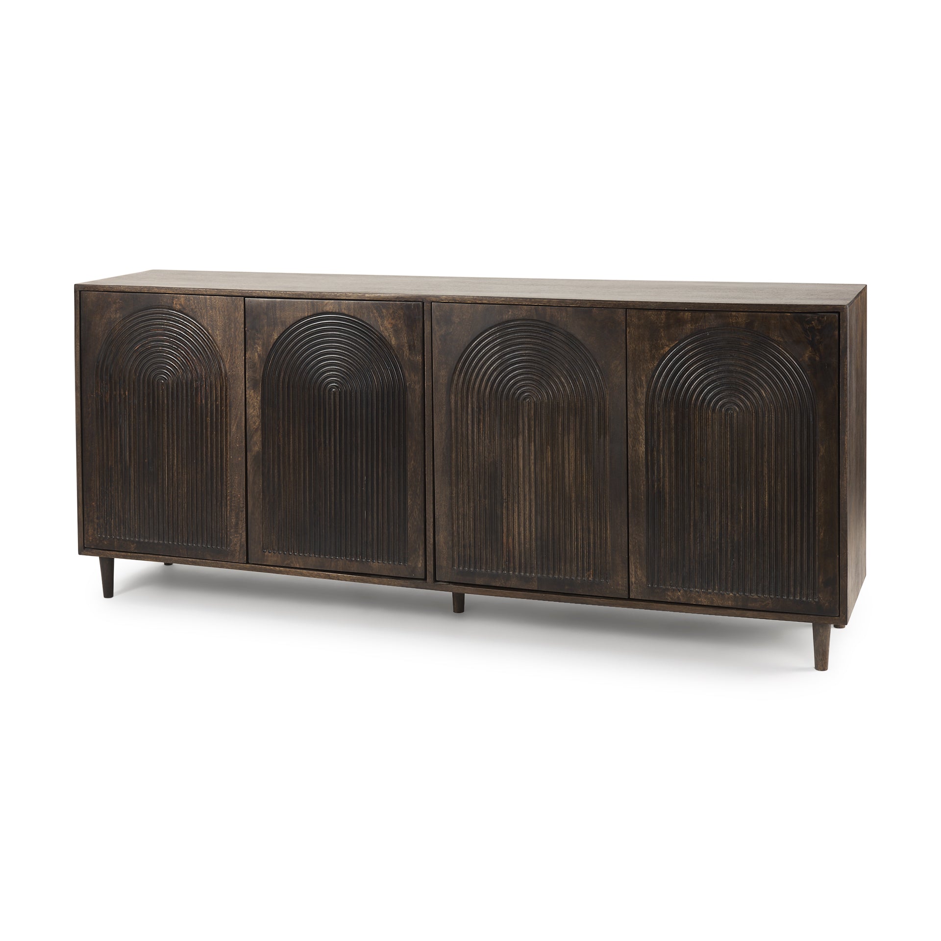 Mercana Tucker Wood w/ Carved Arch Pattern 4 Door Sideboard