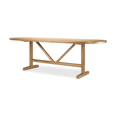 Mercana Viktor 94"L Light Brown Solid Wood Dining Table