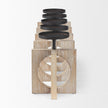 Mercana Cambie Natural Wood W/Black Metal Candle Holders Clearance