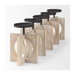 Mercana Cambie Natural Wood W/Black Metal Candle Holders Clearance