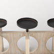 Mercana Cambie Natural Wood W/Black Metal Candle Holders Clearance