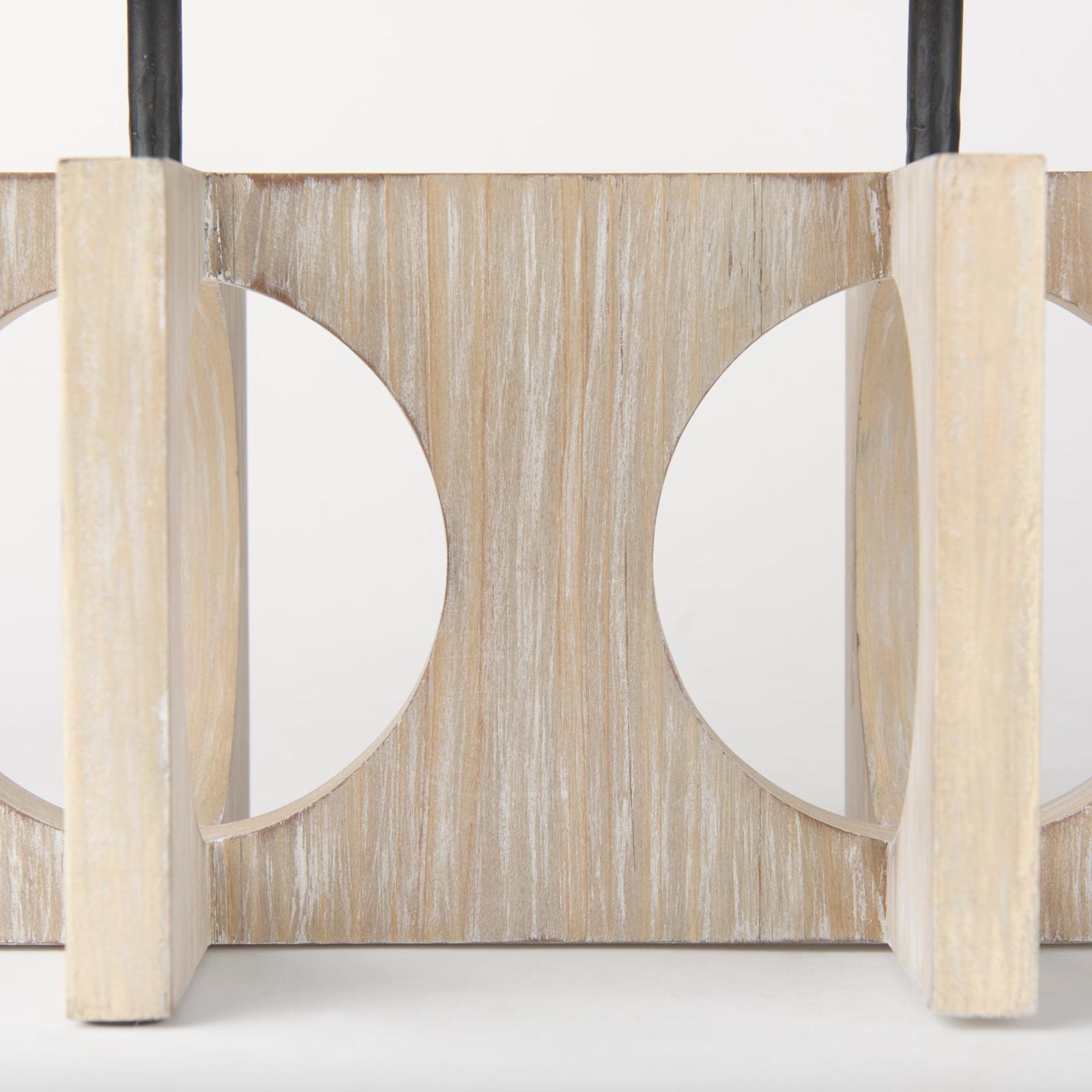 Mercana Cambie Natural Wood W/Black Metal Candle Holders Clearance