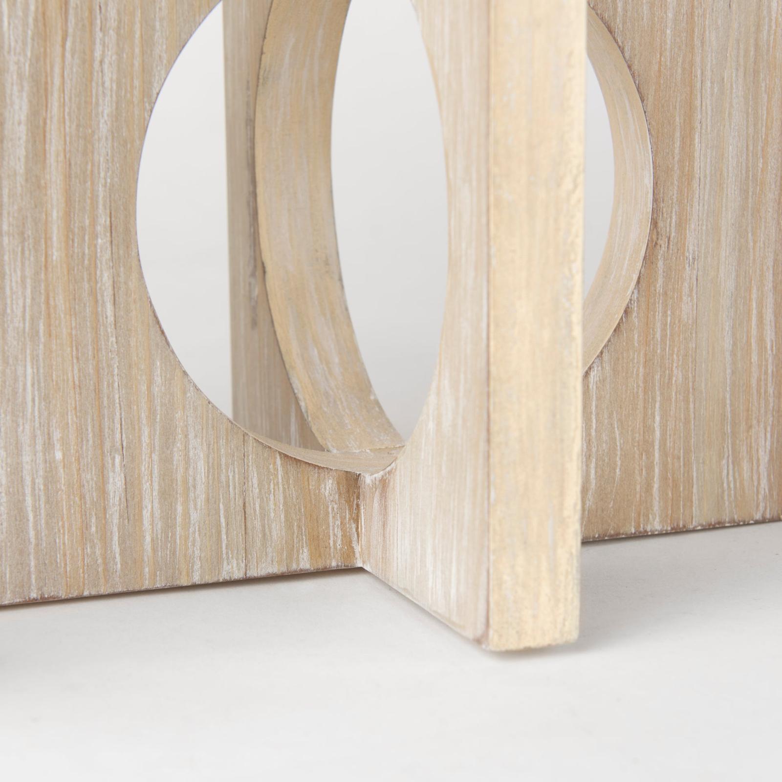 Mercana Cambie Natural Wood W/Black Metal Candle Holders Clearance