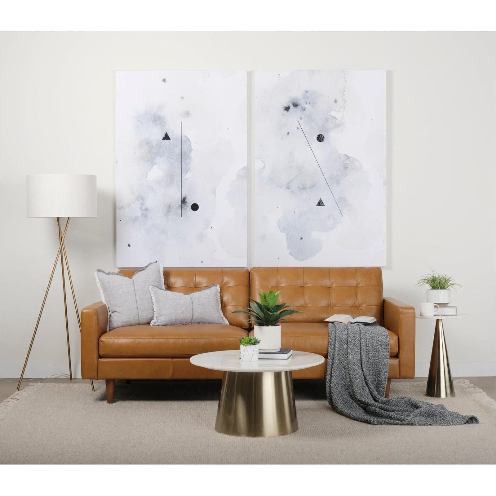 Mercana Olaf Tan Leather Sofa Clearance