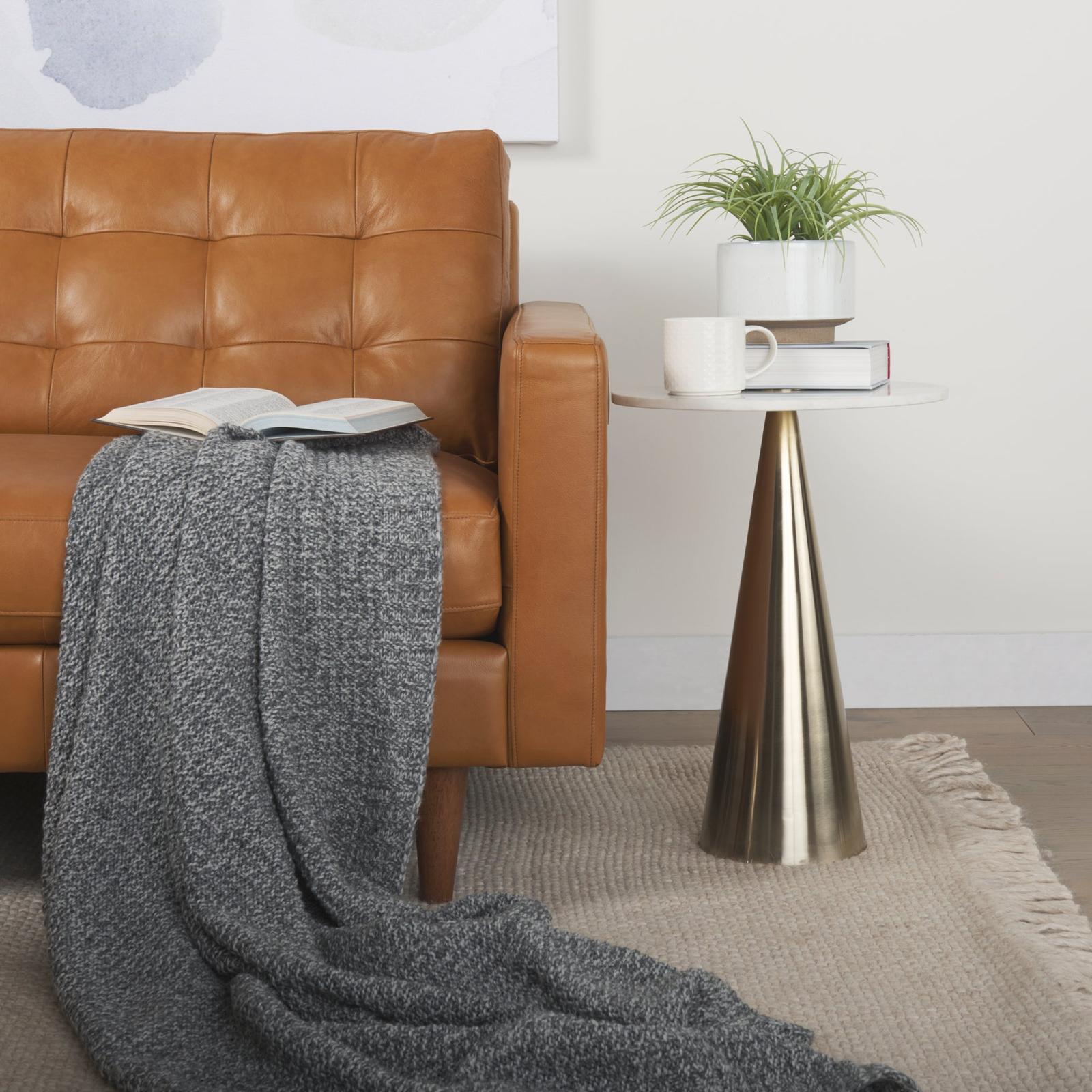 Mercana Olaf Tan Leather Sofa Clearance