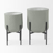 Mercana Mabel Black Iron Base Plant Stands - Set of 2