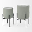 Mercana Mabel Black Iron Base Plant Stands - Set of 2