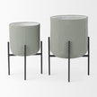 Mercana Mabel Black Iron Base Plant Stands - Set of 2