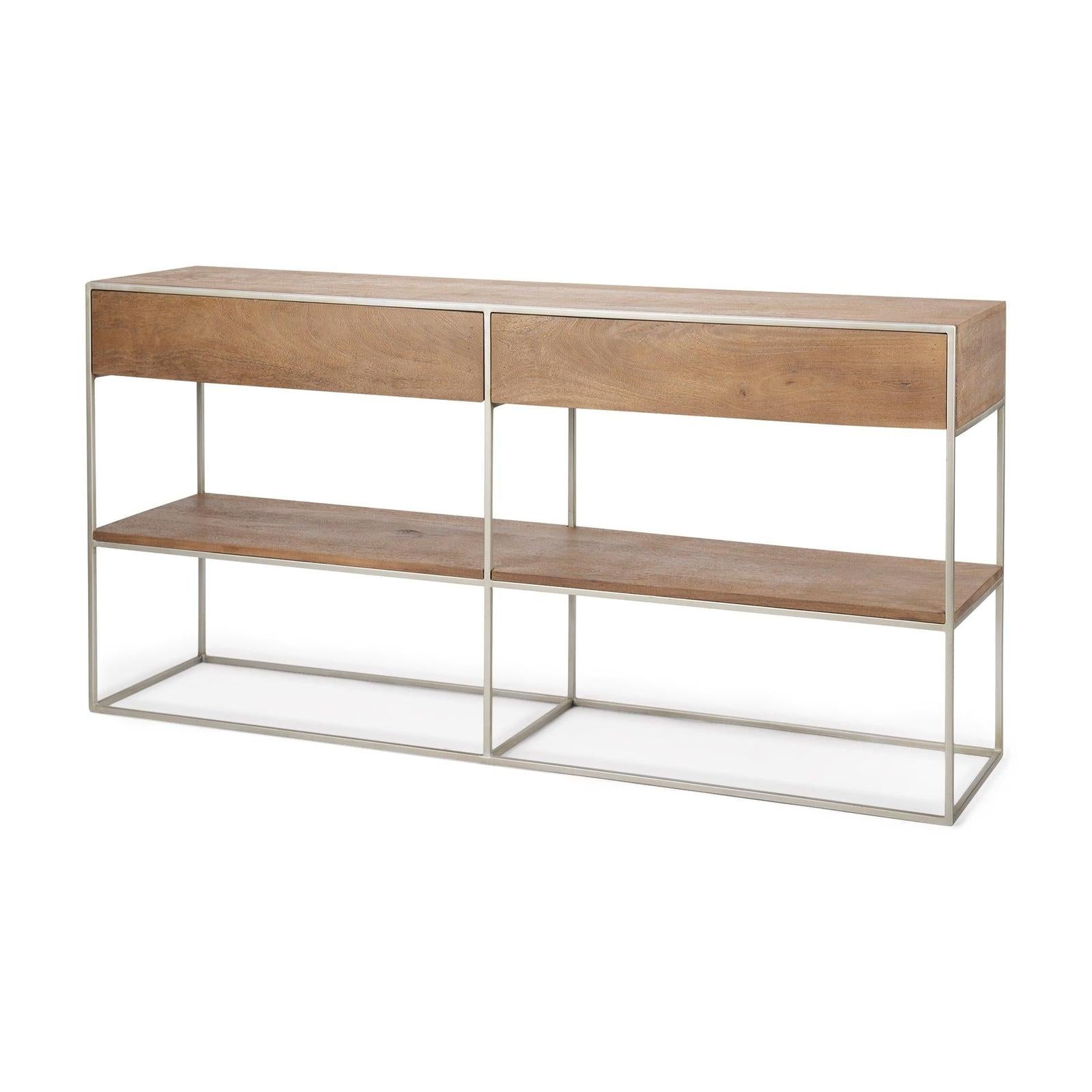 Mercana Morris Metal Frame 2 Drawer Console Table Clearance