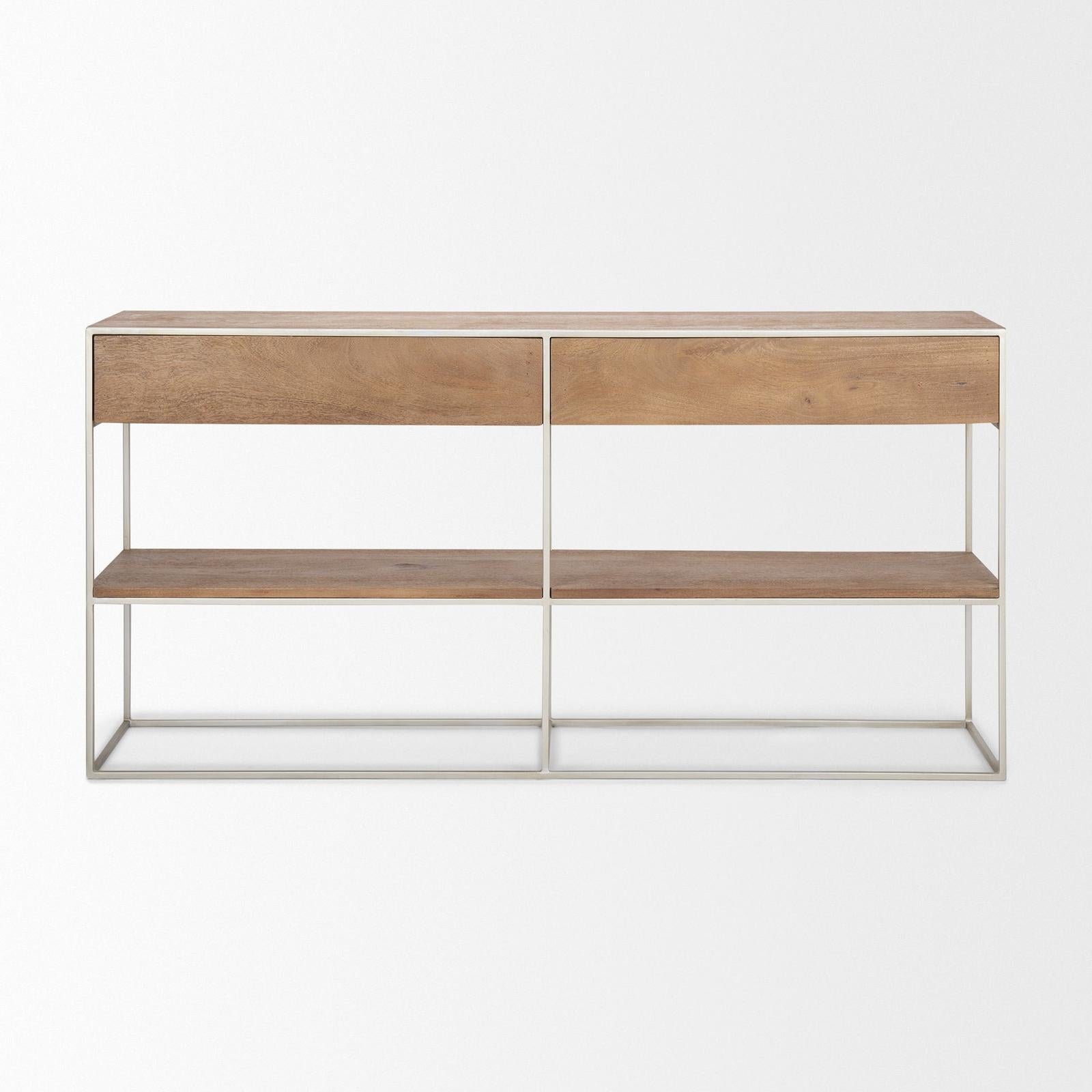 Mercana Morris Metal Frame 2 Drawer Console Table Clearance