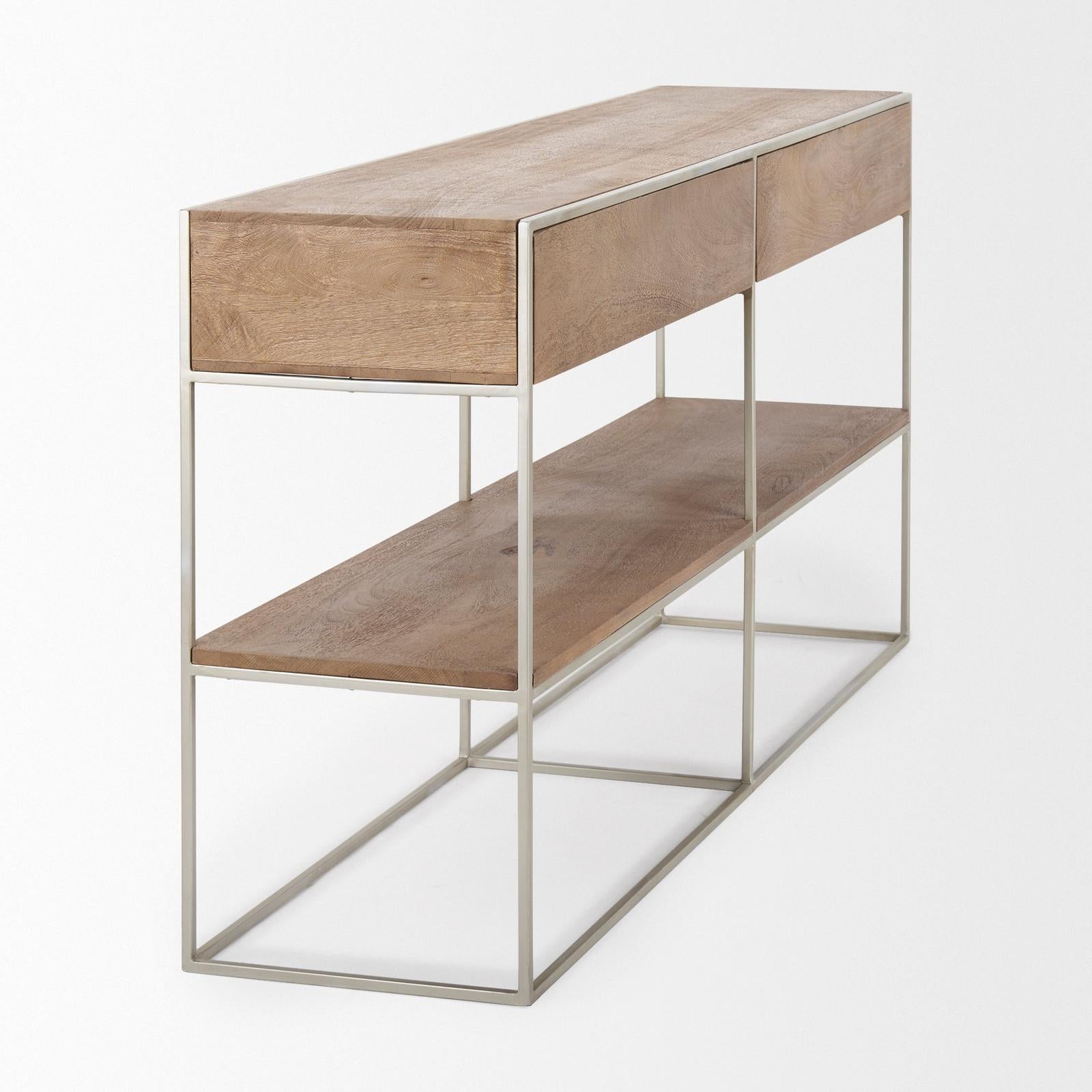 Mercana Morris Metal Frame 2 Drawer Console Table Clearance