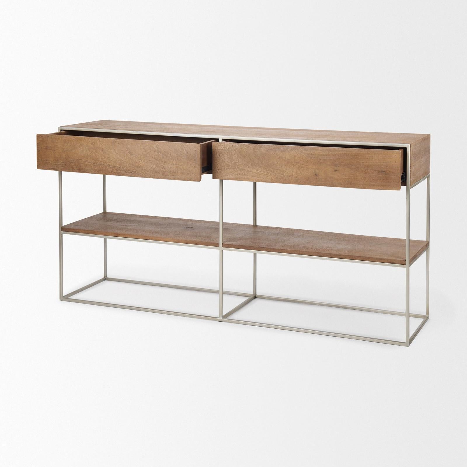 Mercana Morris Metal Frame 2 Drawer Console Table Clearance