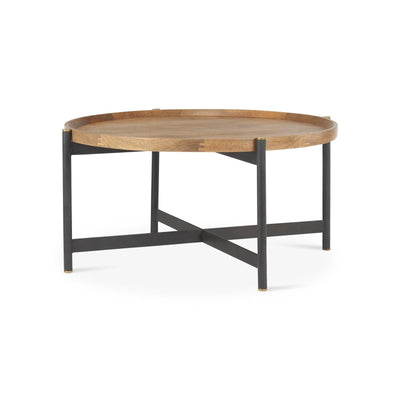 Mercana Marquisa Brown Wood w/ Black Metal Coffee Table