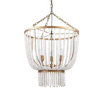 Mercana Rhone Gold Metal and Wood Beaded Chandelier Clearance