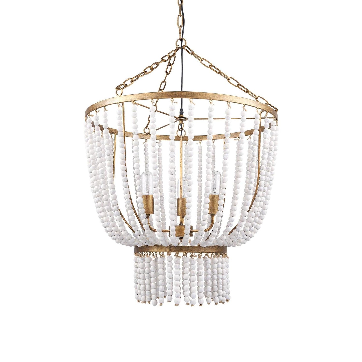 Mercana Rhone Gold Metal and Wood Beaded Chandelier Clearance