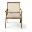 Mercana Donna Wood Cane-Back w/ Beige Upholstered Seat Dining Chair Clearance