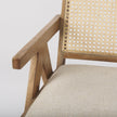 Mercana Donna Wood Cane-Back w/ Beige Upholstered Seat Dining Chair Clearance