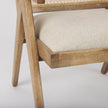 Mercana Donna Wood Cane-Back w/ Beige Upholstered Seat Dining Chair Clearance